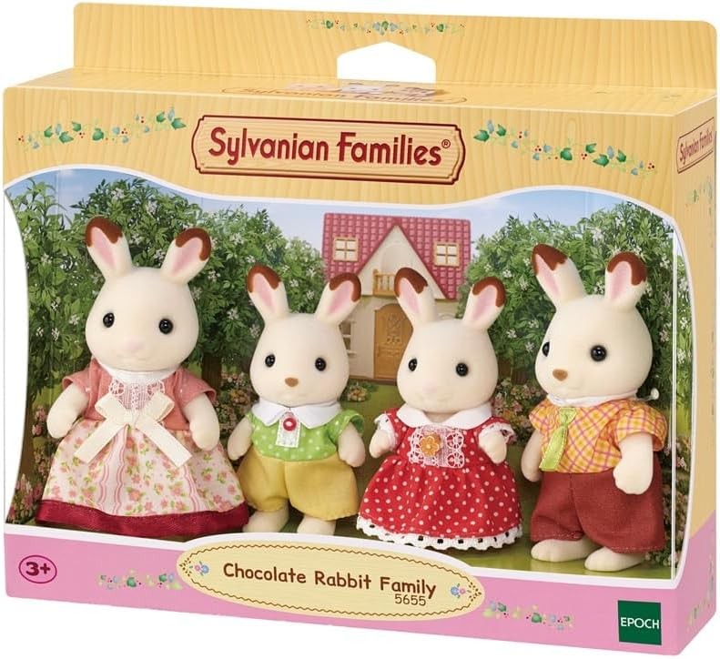 Set de 4 figurines Sylvanian Families avec membres articulés et doux flocage
