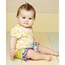 NE Matilda Jane girl 6M Shortie ruffle shorts Good Hart yellow aqua purple green