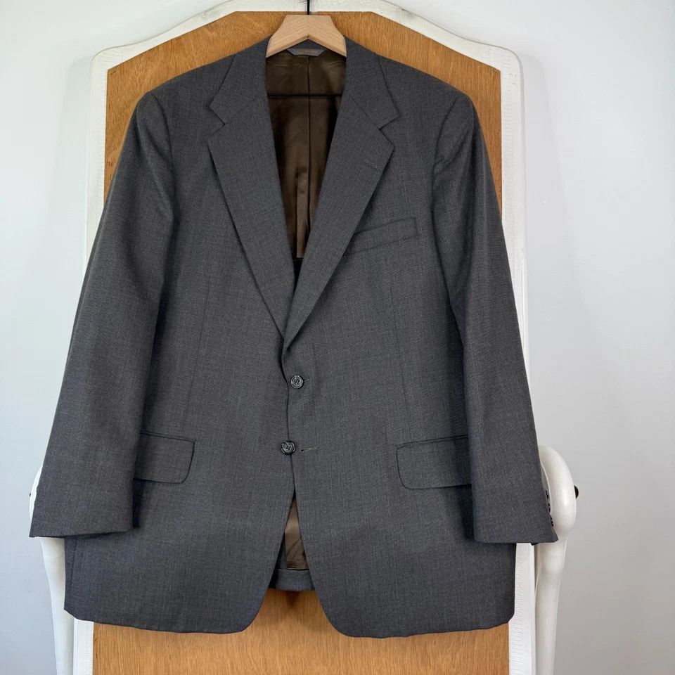 VTG Kuppenheimer Suit Mens 44R Brown 2 Button Wool 3 Piece Micro Tweed 40x29 - Image 2 of 4