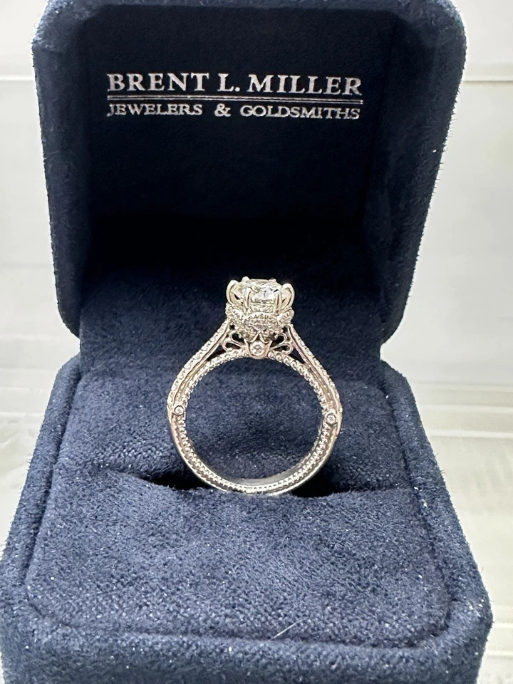 Verragio Venetian Engagement Ring 1c/H/SI1/Excellent Total Weight 1.44 Platinum - Image 4 of 4