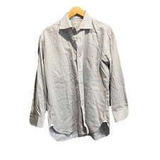 Luigi Borrelli Light Blue Striped Men's Button Down Shirt Size 15.5 / 39