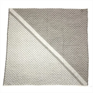 Grande écharpe motif GUCCI GG laine soie marron 140 x 140 cm châle étole