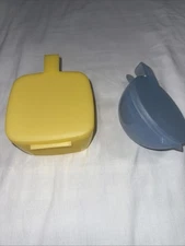 2 Pc Vintage Tupperware Forget Me Not Cheese Keeper And Onion Fridge Hanging