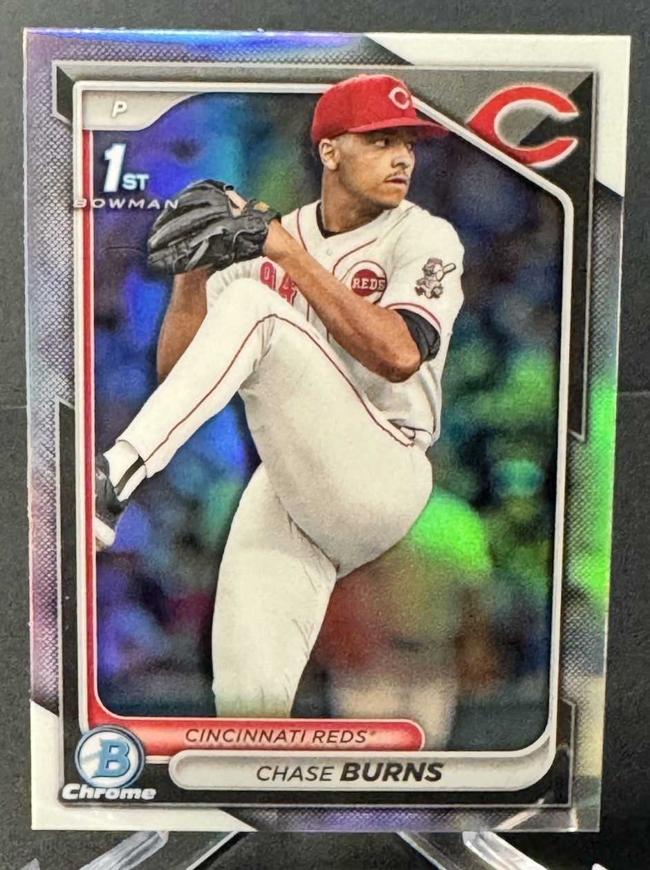 2024 Bowman Draft Chrome Chase Burns 1st Refractor Rookie #BDC-55 Reds