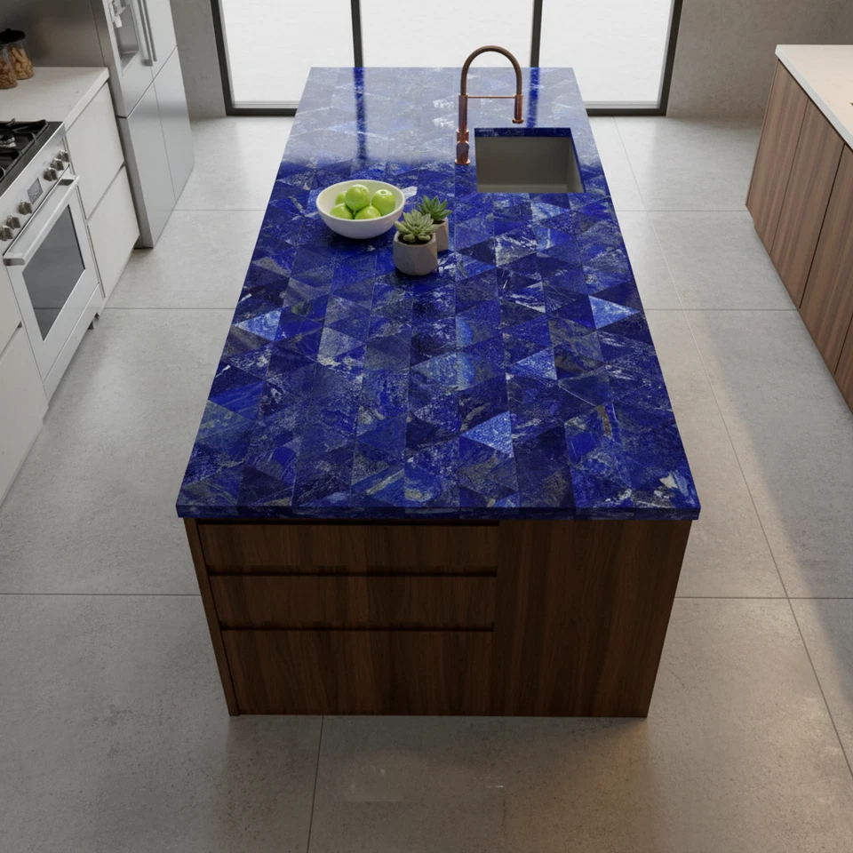 White Agate Modern Kitchen Island Top – Luxury Gemstone Countertop | Handcrafted - Image 4 of 4