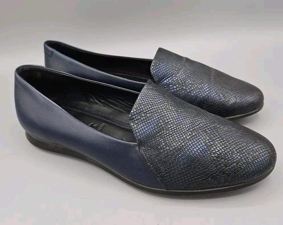 MOCASSINO ECCO TOUCH BALLERIN SCALA 2.0 IN PELLE NAVY TAGLIA 6 6.5 EU 37