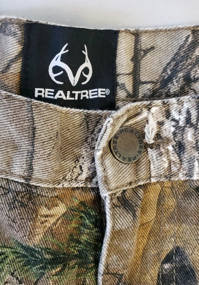 Pantalones de mezclilla Realtree para mujer 34 x 34 Xtra camuflados caza camping trabajo 5 bolsillos Foto 2 de 4