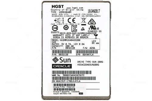 7094120 SUN SSD 200GB SAS 12G 3.5" LFF - Afbeelding 4 van 8