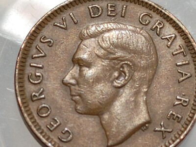 1-1952 Canada One Cent - Bronze Penny - Last George VI Date