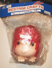 VINTAGE WESTRIM CRAFTS 6" INCH MITZY DOLL HEAD WITH HANDS 9603 RED YARN HAIR