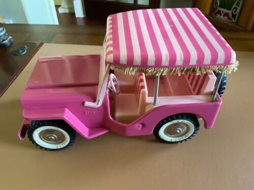 VINTAGE Tonka Pink Beach Surrey Jeep, Truck, Pressed Steel Toy Vehicle