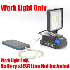 1x LED Flood Light for Kobalt 24v System Li-Ion Battery 4000LM-w/USB FAST CHARGE