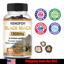 Male sexual function regulation | Organic Black Maca Capsules | 60 Capsules