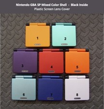 GBA SP Replacement Housing Shell,Plastic LCDLens Cover, Mixed Color Out In
