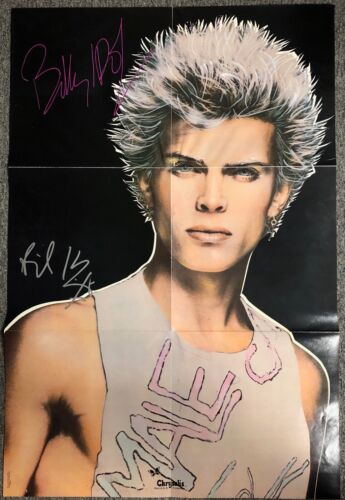 Billy Idol Poster JSA Signed Autograph Record Album Don't Stop Poster - Zdjęcie 1 z 4