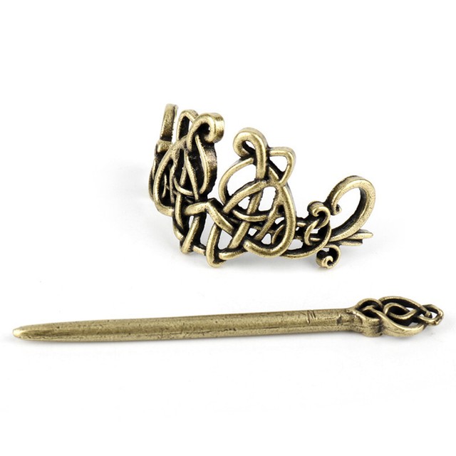 Medieval Hairpin Barrette Celtic Knot Hair Clip for Long Hair Stick