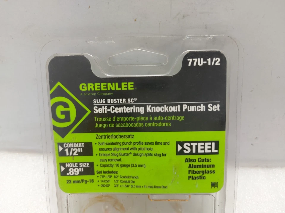 Greenlee 77u-1/2 Self-Centering Knockout Punch Set - Image 2 of 4