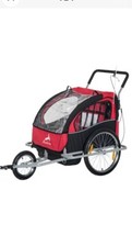 Aosom Elite - 5664-0036 Three-Wheel Bike Trailer for Two Kids Bicycle Cart