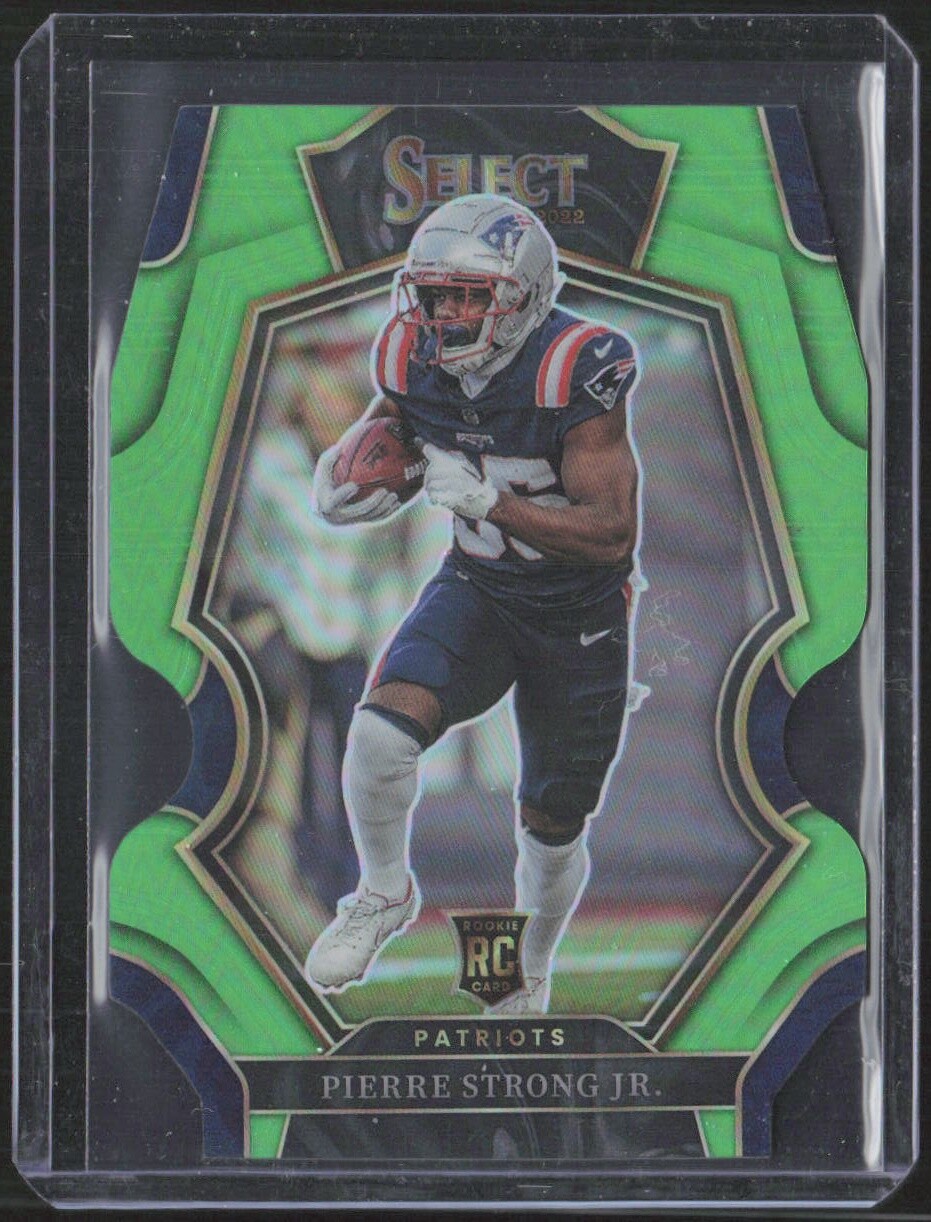 2022 Panini Select #168 Pierre Strong Jr. Neon Green Prizm Die Cut Rookie #/299
