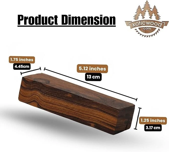 Hardwood Ironwood Blanks (Burl Ball Pattern) – 5 1/8 x 1 3/4 x 11/4 In- 1 Pack - Image 2 of 4