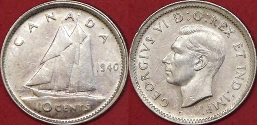 1940 Canada 10 Cents — photo from the most recent tracked eBay sale