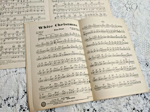 2-WHITE CHRISTMAS SHEET MUSIC-ORCHESTRA FOX TROT & PIANO-1949 - Picture 4 of 4