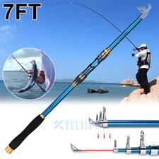 Telescopic Collapsible Fishing Rod Extendable Fishing Pole for Saltwater Freshwa