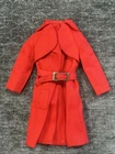 Vintage BARBIE Doll Red Raincoat w/ Belt #3409 RED for RAIN 1970's