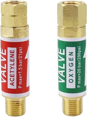VAPHY Oxygen Acetylene Flashback Arrestors Set, Torch End