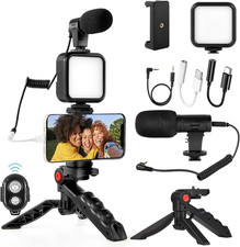 Complete Vlogging Kit for Iphone & Android: Youtube Starter Kit with Microphone,