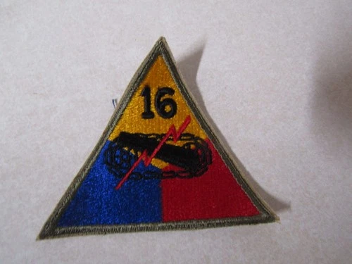 MILITARY PATCH OLDER WW2 ERA TO 80s 16TH ARMORED DIVISION #1