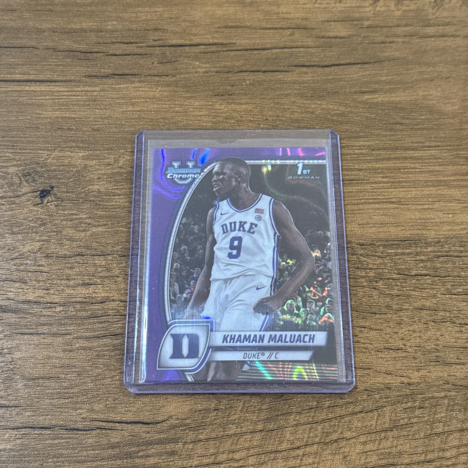 2024-25 Bowman University Chrome - Khaman Maluach #46 Purple Lava Refractor (RC)