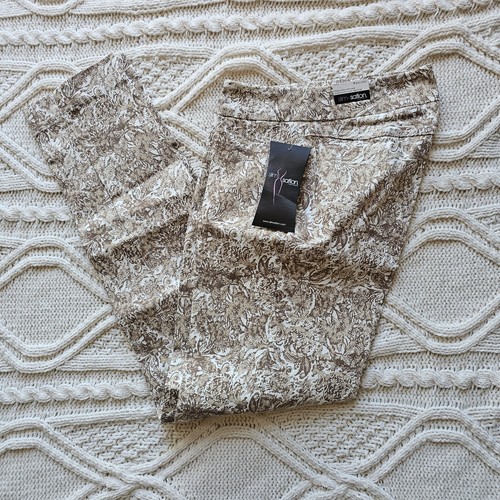 Neu Slim-Sation Multiples Damen Pull-On Bauch Kontrolle schmales Bein Hose Paisley 8