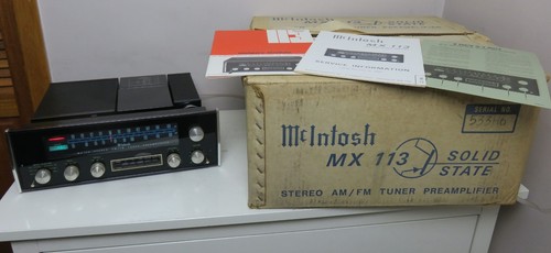 MCINTOSH MX 113 PREAMP/TUNER ORIGINAL BOX SERVICE & USER MANUAL + COVER SERVICED