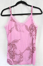 SOMA Cool Nights Pajama Cami Pink Floral Women's Size Medium New Straps Lace