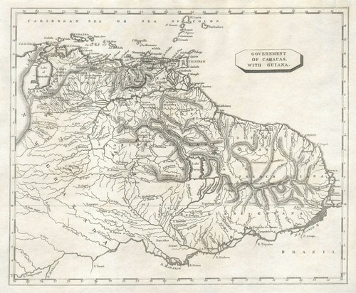 Government of Caracas with Guiana by Arrowsmith & Lewis. Venezuela 1812 map
