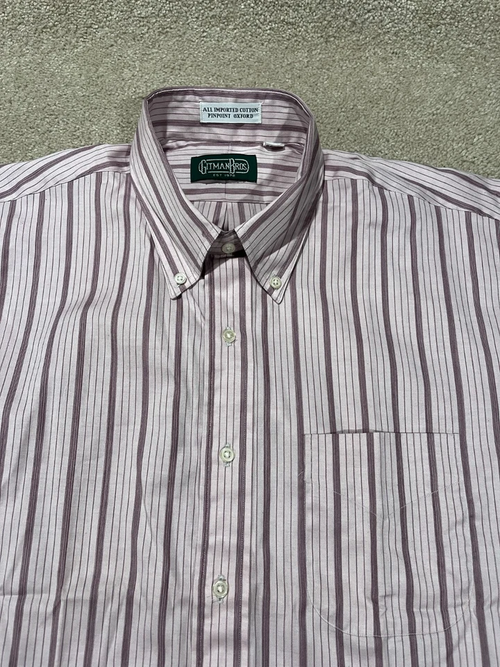 Camisa De Colección Gitman Bros Para Hombres 17 35 Pinpoint Oxford Vestido Abotonada Hecha en EE. UU. Foto 2 de 4