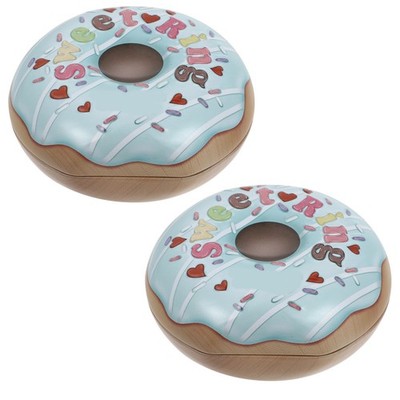 2 Stück Donut-förmige Boxen, Pralinenschachtel, elegante leere Weißblechdosen