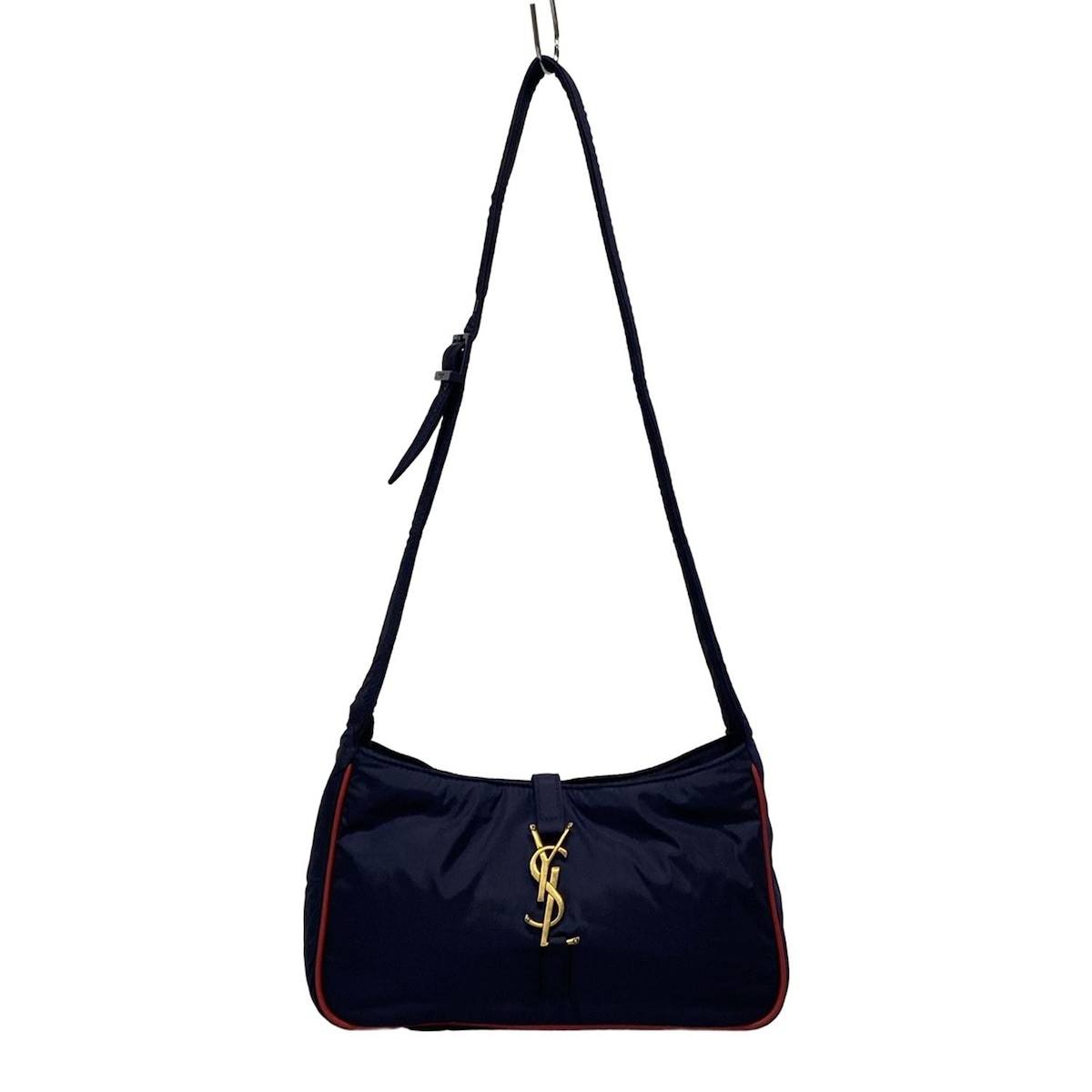 Borsa a tracolla originale SAINT LAURENT PARIS LE 5A7 733294 rosso navy nylon pelle