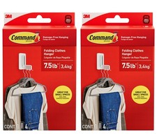 Folding Clothes Hanger, Holds up to 5 Hangers 7.5 lb, 1.5lbs per Rung, 1 Hook...