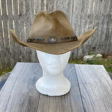 Stetson Hat Cowboy Rodeo Drive Collection Large Leather Western Concho Mens USA