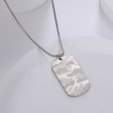 Herren Edelstahl Halskette Anhänger Dog Tag Armee Hundemarke Erkennungsmarke