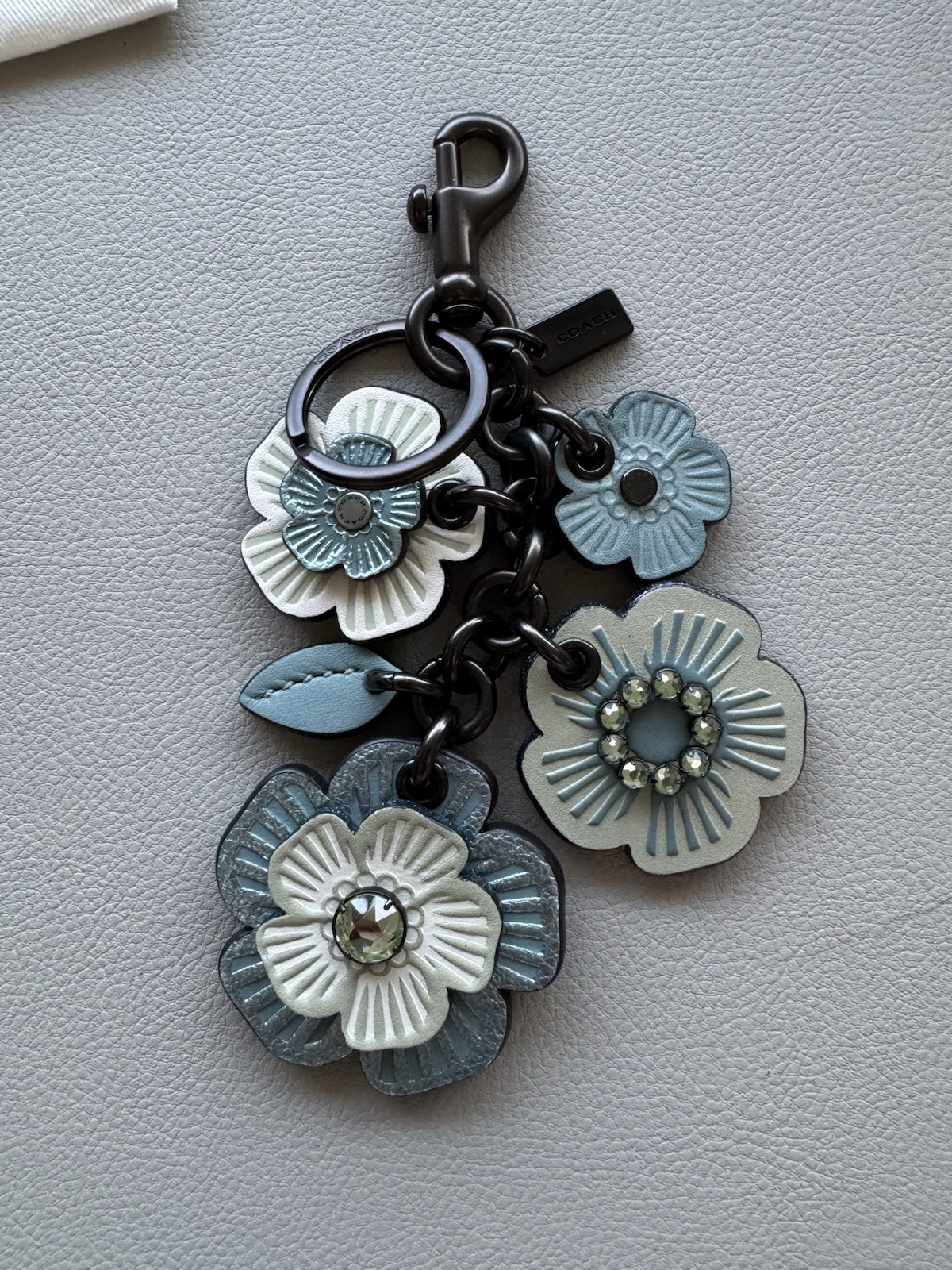 Coach Tea Rose Leather Bag Charm FOB