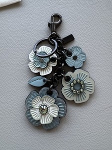 Coach Tea Rose Leather Bag Charm FOB