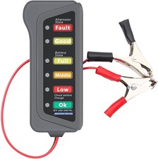 12V Car Battery Alternator Tester with 6 LED Indicator, Automotive Battery Analy