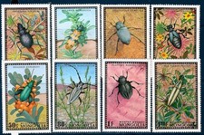 Mongolia Sc 667-74 NH set of 1972 - insects