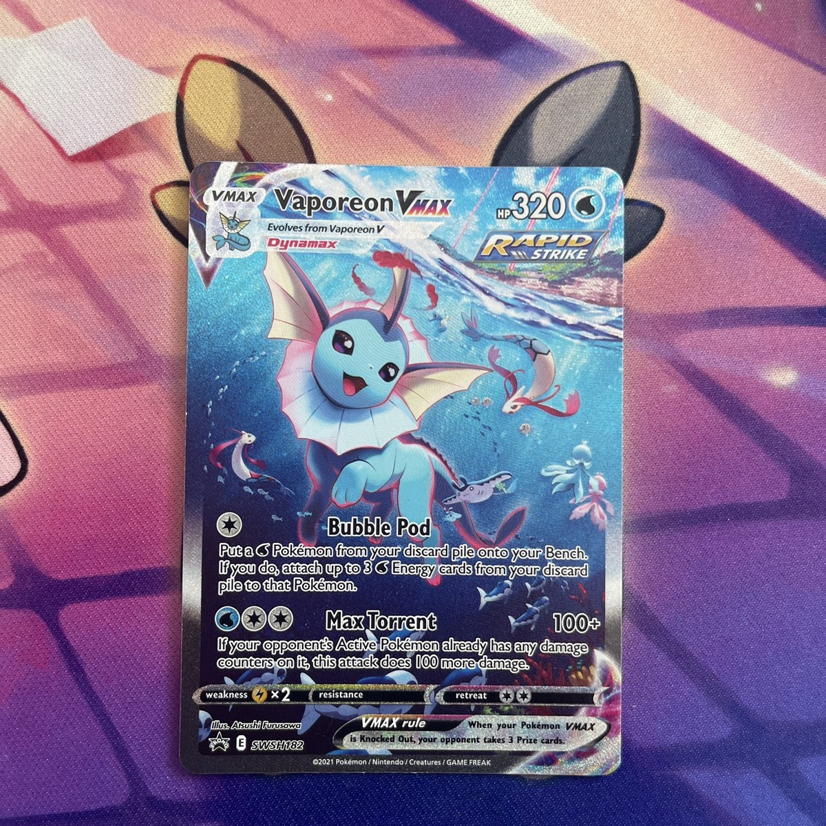 Pokemon Card | Vaporeon VMAX SWSH182 Black Star Promo Alt Art Holo