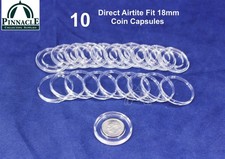 10 Genuine Direct Fit Airtite Coin Capsules for US Dimes Other 18mm Coins A18