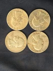 1950-1964 WASHINGTON SILVER QUARTERS LOT OF 4, 90% SILVER CIRCULATED COINS
