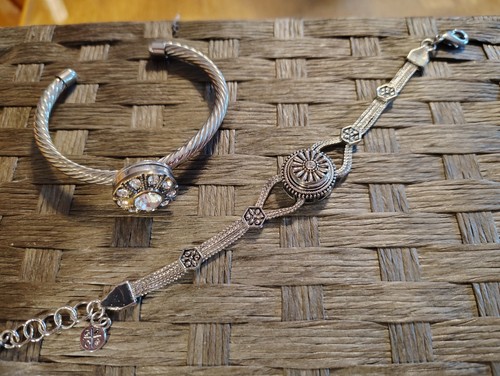 GINGER SNAPS And NUGZ USA BRACELETS WITH SNAPS -Rhodium Plated